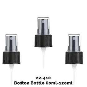 50x Rozprašovač na Jantárovú Fľašu (pre 120ml) - Čierny Plast 22-410