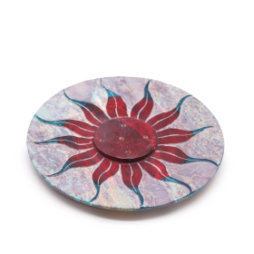 4x Stojan na Vonné Tyčinky Disk 10cm -  Kvetinový (stojan na 5 tyčiniek)