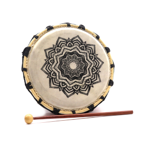 Mandala Šamanský Bubon s 1 Paličkou - 20 cm