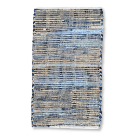 Stredný Koberec z Juty a Recyklovanej Bavlny - 90 x 150 cm - Modrý