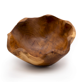 Stredná Hladká Miska na Ovocie z Teakového Dreva - 21x9cm