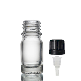 255x 5ml Číra Sklenená Fľaška s Kvapkadlom