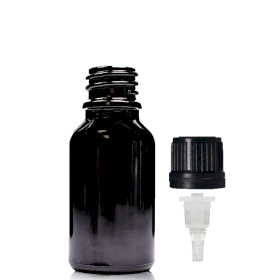 156x 15ml Čierna Sklenená Fľaška s Kvapkadlom