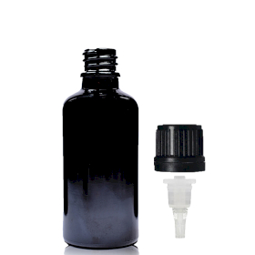 110x 30ml Čierna Sklenená Fľaška s Kvapkadlom