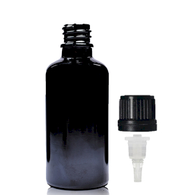 88x 50ml Čierna Sklenená Fľaška s Kvapkadlom