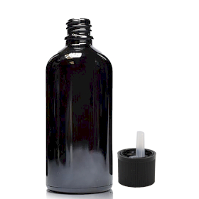 88x 50ml Čierna Sklenená Fľaška s Uzáverom s Detskou Poistkou