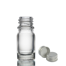 255x 5ml Číra Sklenená Fľaška s Hliníkovým Uzáverom