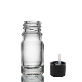 255x 5ml Číra Sklenená Fľaška s Uzáverom s Detskou Poistkou