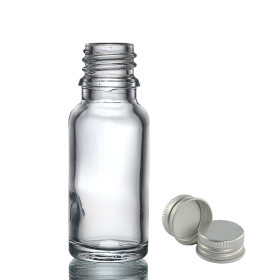 156x 15ml Číra Sklenená Fľaška s Hliníkovým Uzáverom