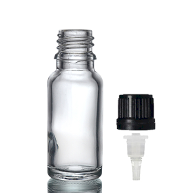 156x 15ml Číra Sklenená Fľaška s Kvapkadlom