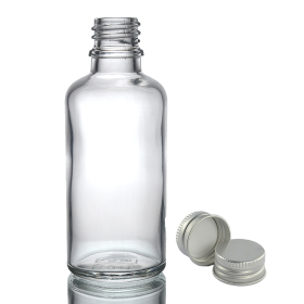 88x 50ml Číra Sklenená Fľaška s Hliníkovým Uzáverom