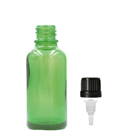 110x 30ml Zelená Sklenená Fľaška s Kvapkadlom