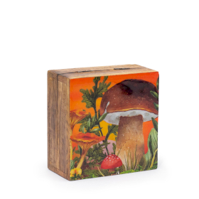 Malá Smaltovaná Štvorcová Krabička 10x10x4,2 cm - Hríbový Dizajn Gaštanová