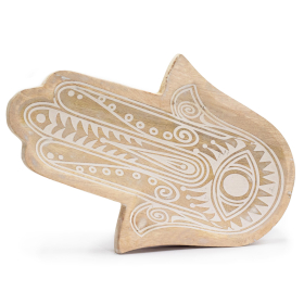 Dlhá Tácka 30x20.5x2.5cm - Hamsa Biela Vymývaná