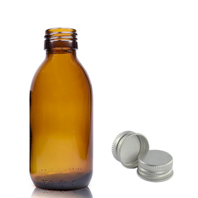 70x 150ml Jantárová Sklenená Fľaša s  Hliníkovým Uzáverom
