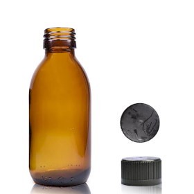 70x 150ml Fľaška z Jantárového Skla s Detským Bezpečnostným Uzáverom