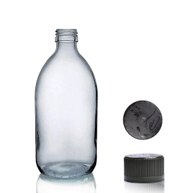 48x 250 ml Liekovka zo Šedého Skla s Detským Bezpečnostným Uzáverom