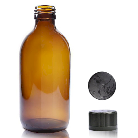 40x 300ml Fľaška z Jantárového Skla s Detským Bezpečnostným Uzáverom