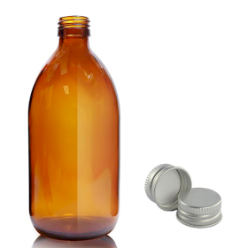 30x 500ml Jantárová Sklenená Fľaša s  Hliníkovým Uzáverom