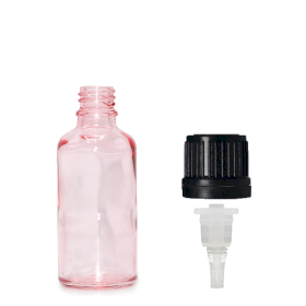 160x 10ml Ružová Sklenená Fľaška  s Kvapkadlom