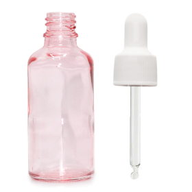168x 100ml Ružová Sklenená Fľaška  s Bielou Pipetou