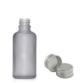330x 30ml Fľaška z Matného Šedého Skla s Hliníkovým Uzáverom