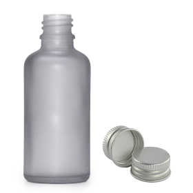 168x 100ml Fľaška z Matného Šedého Skla s Hliníkovým Uzáverom