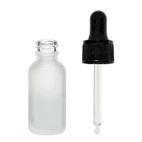 160x 10ml Fľaška z Matného Bieleho Skla s Čiernou Pipetou