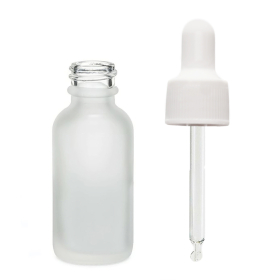 384x 30ml Fľaška z Matného Bieleho Skla s Bielou Pipetou