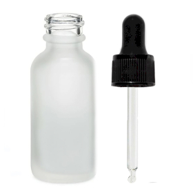 168x 100ml  Fľaška z Matného Bieleho Skla s Čiernou Pipetou