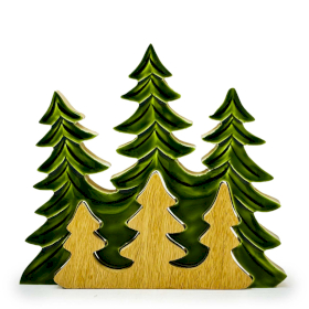 Stratený v Lese - Drevená 3D Dekorácia Tri Stromy - 20x23cm