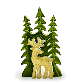 Stratený v Lese -  Drevená 3D Dekorácia Jeleň v Lese - 25x15cm