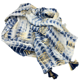 Nomád Sari - Pario - Modrý Tie Dye & Potlač