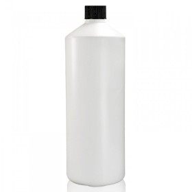 10x 1l HDPE Plastová Fľaša s Čiernym Uzáverom