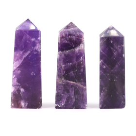 3x Drahokam Obelisk Hroty cca 5 cm - Africký Ametyst