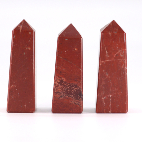 3x Drahokam Obelisk Hroty cca 5 cm - Červený Jaspis