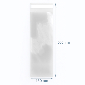 500x Polypropylénové Vrecká - 150x500 mm, Opätovné Uzatvárateľné