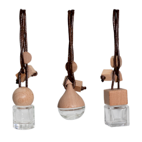 12x Priehľadné – Závesné Fľaštičky s Difuzérom do Auta – 8 ml – (3 rôzne vzory × 4)