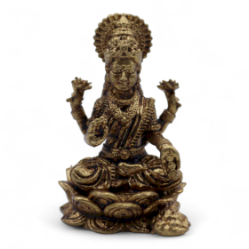 12x Miniatúrna Mosadzná Soška Bohyne Laxmi (11 g) – 30 mm