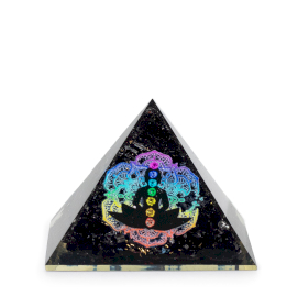 Malé Orgonitové Pyramídy 5,5x4,5 cm - Čakrový Budha - Čierne Turmalínové Lupienky