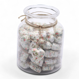 50x Veľké Dekoračné Drevené Srdiečka - Viktoriánsky Kvet (50) - v Pohári