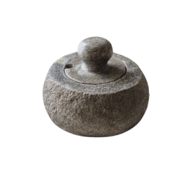 Prírodná Uzemňovacie Nádoba z Riečneho Kameňa – Malá (cca 9×7cm)