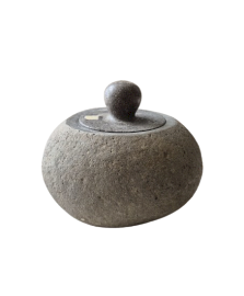 Prírodná Uzemňovacie Nádoba z Riečneho Kameňa - Veľká (cca 15x12cm)