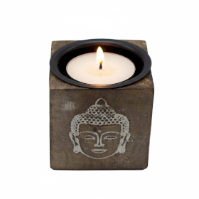 10x Drevený Svietnik na Čajovú Sviečku - 5x5x5cm - Ezoterický Výber