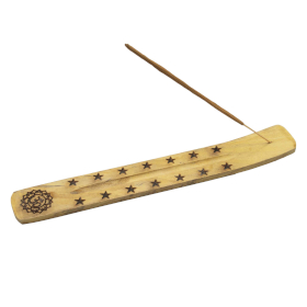 12x Stojan na Vonné Tyčinky z Prírodného Mangového Dreva - Rôzne Ezoterické Vzory