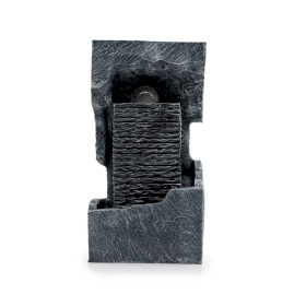 Veľká Stolová Fontána - 24x22x48cm - Krištáľová Guľa v Skale Meniaca Farbu