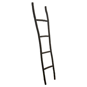 Veľký Drevený Rebrík Kemu - 1,5 m - Čierny - Japonský Štýl