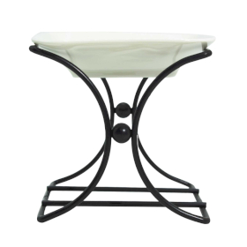 Keramická Aroma Lampa s Kovovým Štvorcom