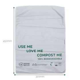 100x 100 % Biologicky Rozložiteľná Zásielková Obálka (320x450mm)