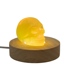 3x 8cm Okrúhly Drevený USB LED Stojan - Studené/Teplé/Denné Svetlo